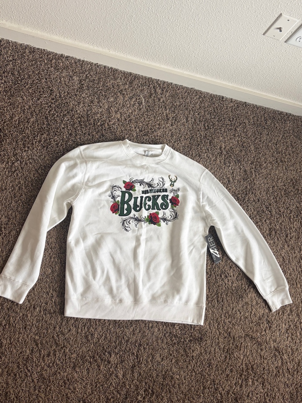 Women's White Bucks Graphic Crewneck Sweatshirt